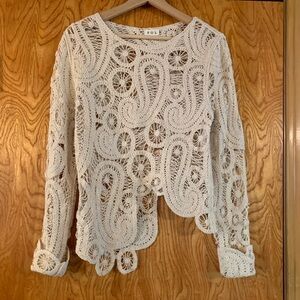POL Women's Cream Lace Blouse